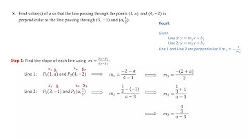 QMS110-T2-Q8: Linear Functions: Perpendicular Lines
