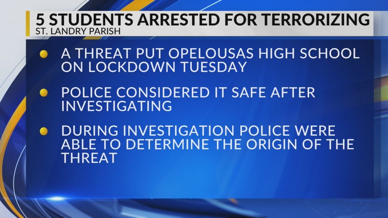 5 students arrested in connection to Opelousas High lockdown - YouTube