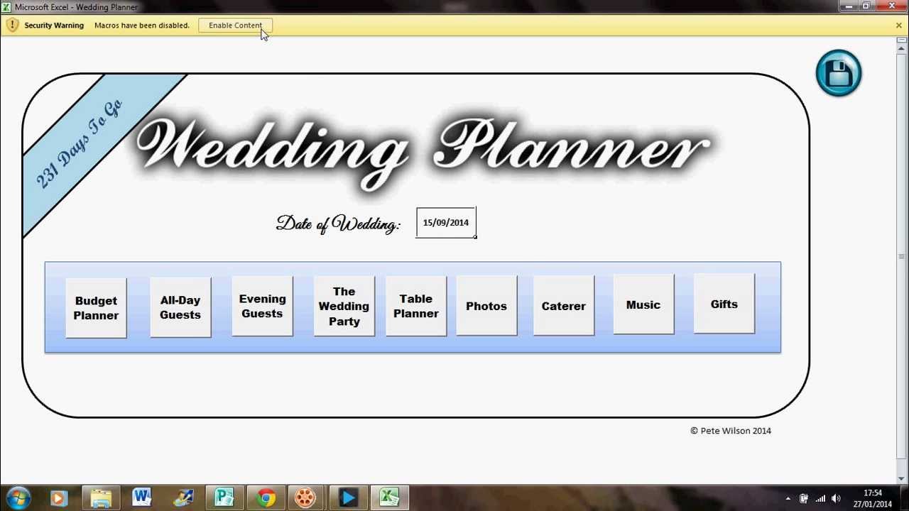 The Ultimate Excel Wedding Planner You The Ultimate Excel Wedding Planner
