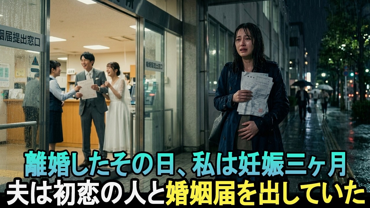 離婚をした、まさにその日、私のお腹には3ヶ月になる子供がいた。夫は初恋の人とのこんいんとどけに夢中で、きょうぎしょは見向きもせずに判を押した。。