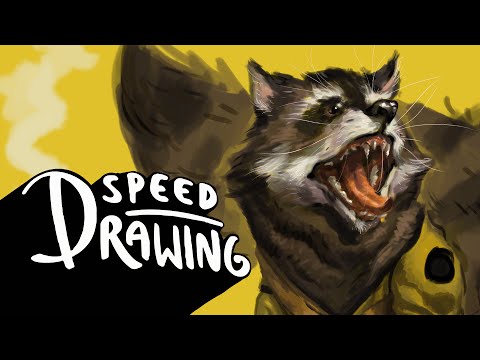 Speed Drawing: Rocket Raccoon | Guardians of the Galaxy