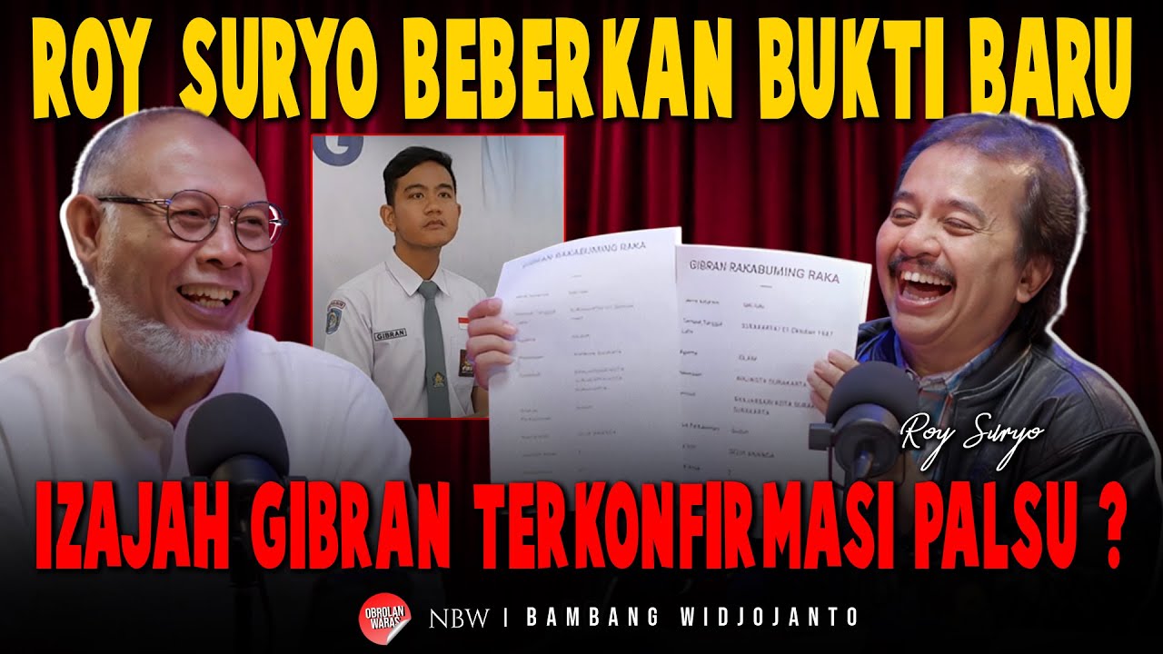 ROY SURYO BEBERKAN BUKTI BARU, IJAZAH GIBRAN TERKONFIRMASI PALSU ?