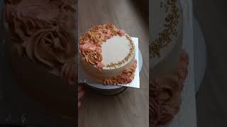 Peach Floral Cake Decorating | Easy Buttercream Flower Cake