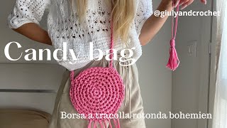 CANDY BAG  borsa tracolla rotonda | borsa facile uncinetto | borsa bohemien