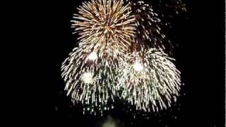 Vuurwerk Na Verlichte Botenshow Surfeiland Watertoren Van Aalsmeer 2011