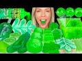 ASMR MUKBANG *Green Desserts* Sour Candy Graffiti Sprayer, Spoon, Edible Cactus, Apple Jelly 먹방