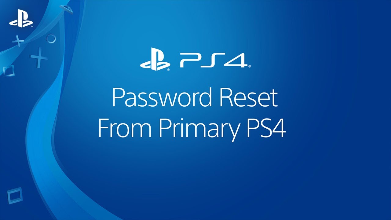 Password Reset From Primary PS4 - YouTube