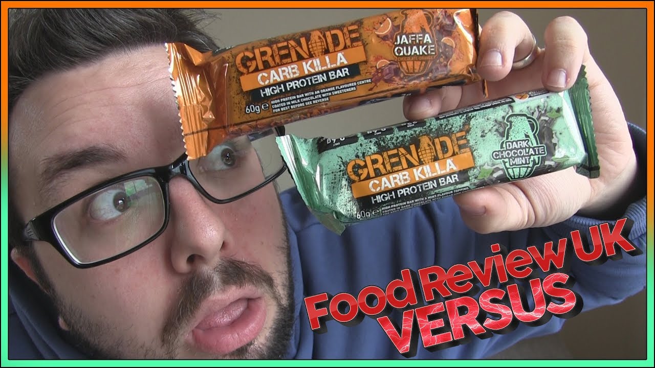 Grenade Carb Killa Jaffa Quake VS Dark Chocolate Mint Protein Bar Reviews