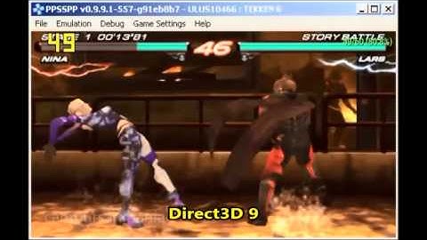 [ppsspp Win32] OpenGL vs Direct3D9 Backend Benchmark Tekken 6 (intel HD3000)