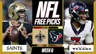 SAINTS vs. TEXANS NFL Picks and Predictions (Week 6) | NFL Free Picks Today