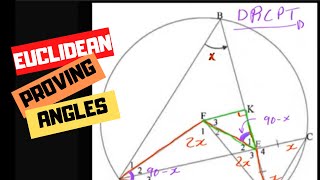 Euclidean geometry proving angles are equal for 6 marks exam style question