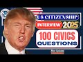 2025 U.S. Citizenship Test Official USCIS 100 Civics Exam Questions, Naturalization, English Test