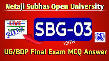 SBG 3 Final Exam Answer 2022 | NSOU SBG 3