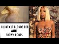 How to: Blunt Cut Bob + Brown Roots on Blonde (613) Hair! FT. YWIGS.COM