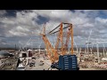 Aerial drone footage of the Sarens SGC-250 at Hinkley Point C, in the UK.