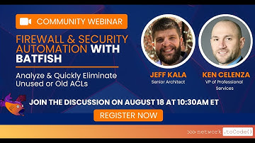 Community Webinar: Network Security Verification with Batfish