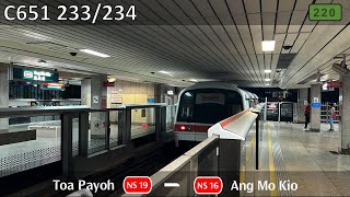 [Retired ; 2nd Last AMK NB LN][SMRT] SIE C651 ~ 233/234 ~ NS19 Toa Payoh → NS16 Ang Mo Kio