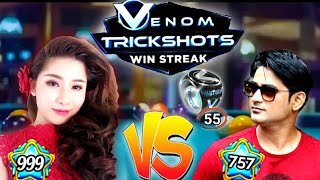 I met Linh Level 999 in Venom Trickshots Win Streak  55 Rings Completed with Venom WS Cue Level Max