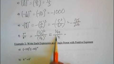 MCR3U - Working with Integer Exponents