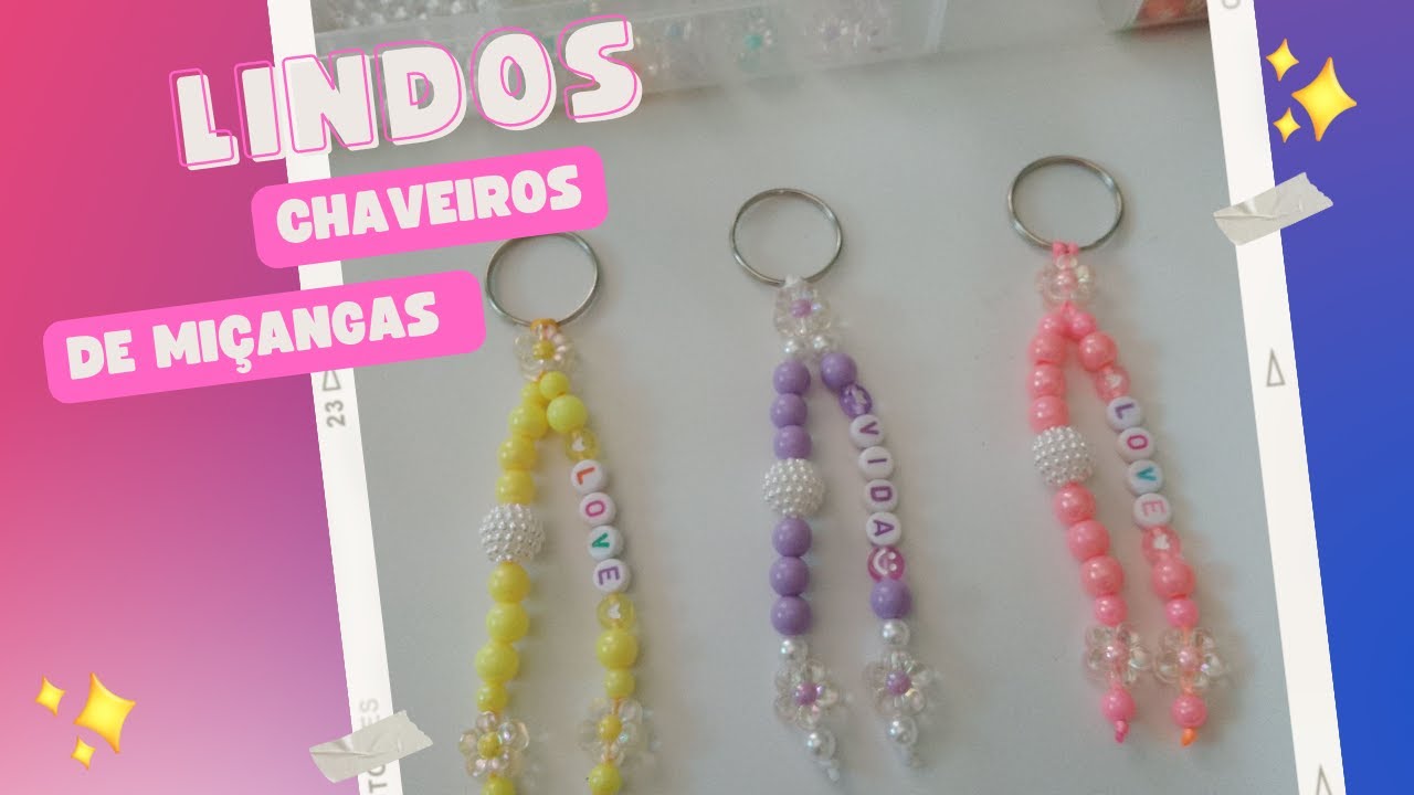 Lindo chaveiro de miçangas (Fácil de fazer) - Cris DIY - YouTube