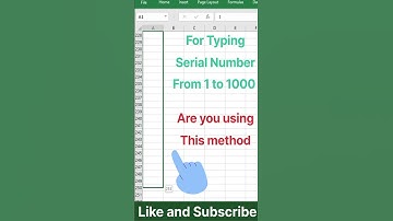 Type 1 to 1000 serial numbers easily #excel #shorts #exceltutorial #msexcel #exceltips