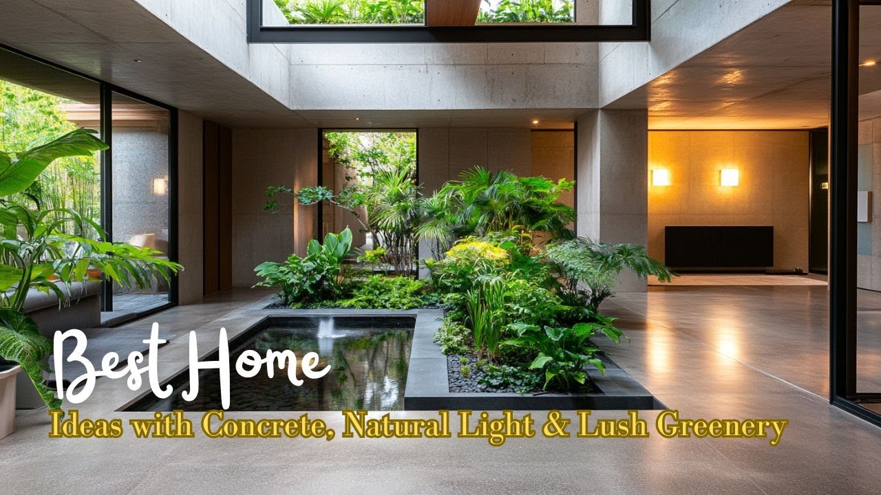 Modern Indoor Courtyard Designs Best Home Ideas with Concrete, Natural ...