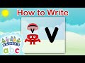 @officialalphablocks - Learn How to Write the Letter V | Zig-Zag Letter Family | How to Write App