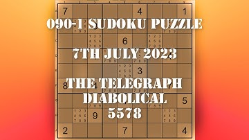 090 1 Sudoku Puzzle The Telegraph   Diabolical 5578