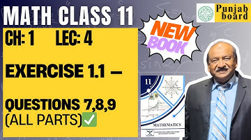 1st Year Maths | Chapter 1 Lecture 4 | Exercise 1.1 (Q7–Q9) | Complex Numbers | Punjab board