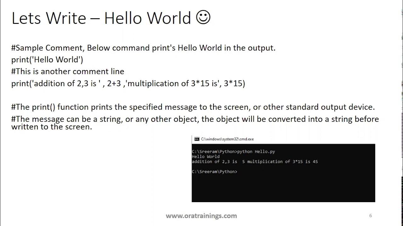 Python - Intro - HelloWorld Sample - YouTube