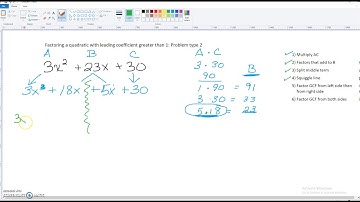 Factoring a quadratic with leading coefficient greater than 1 Problem type 2