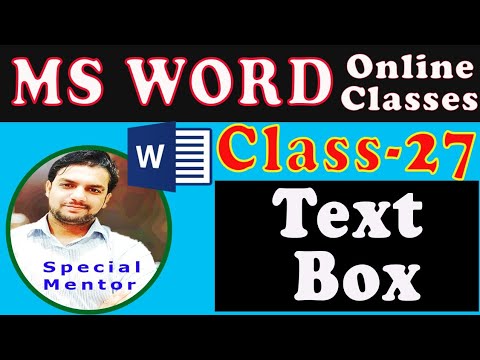 MS Word-Class-27 |TEXT BOX in MS Word |special mentor - YouTube