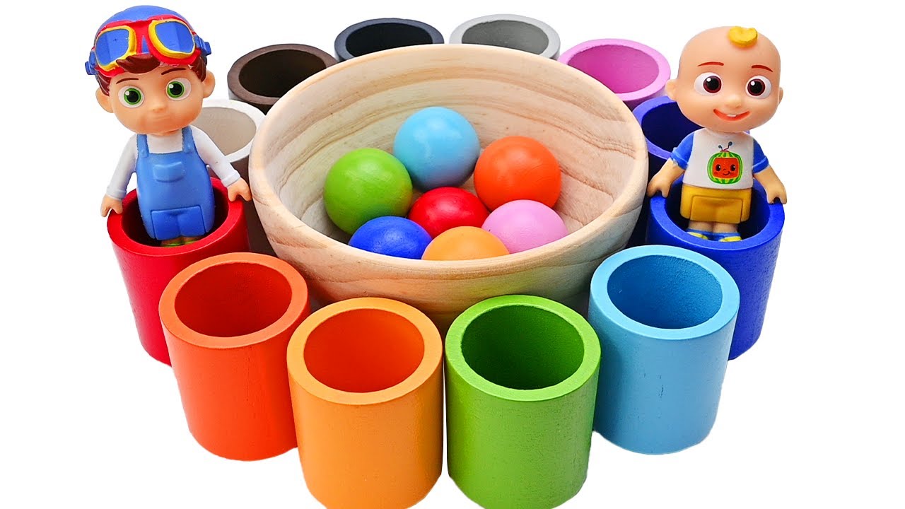 Rainbow Balls and Cups - Learn Colors, Numbers with Cocomelon | Pretend Play Fun with Cocomelon ...
