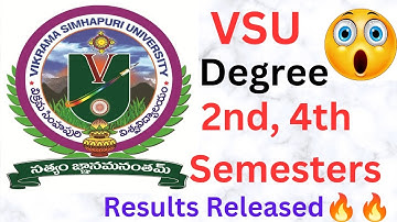#vsu degree 2nd & 4th semester results released-2023#vikrama#simhapuri#university#ugexams#ug#result