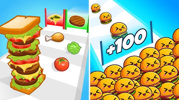 Sandwich Runner VS Food Run - walkthrough satisfying gameplay - Android IOS