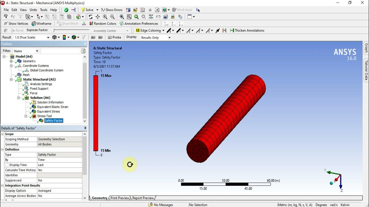 Setting Range for Factor of Safety ANSYS FEA Analysis YouTube
