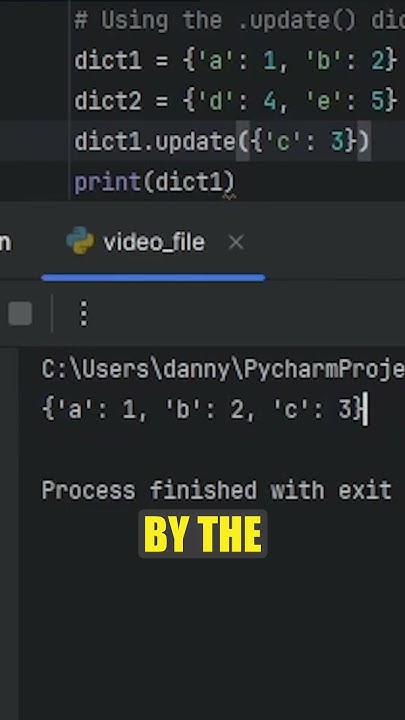 How to use the update dictionary method in Python #shorts #coding # ...