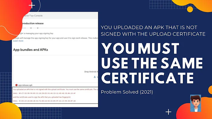 You uploaded an apk that is not signed with the upload certificate (Problem Solved) (2021)