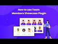 How to use wordpress team members showcase plugin