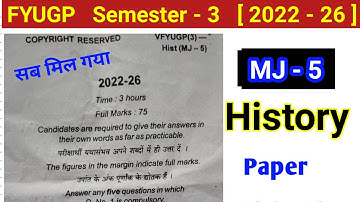 Semester 3 major 5 history question paper l। vbi semester 3 mj 5 previous year question paper l bc