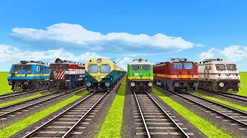 6 TRAINS CROSSING ON BUMPY FORKED RAILROAD CROSSING | Train Simulator 2022 #railroads