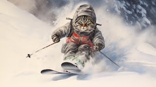 Lofi Cat: Fearless skiing