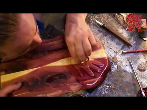 woodworking-#-19---diy-aromatic-cedar-table-top-with-carved-hand-short---woodwork