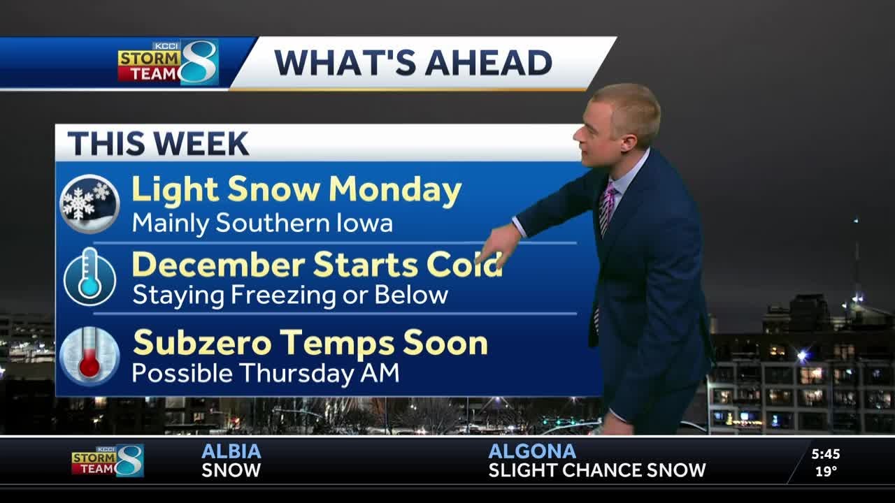 Iowa weather: Light snow for some Monday