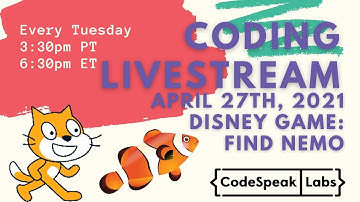 Coding LiveStream! Disney Game: Find Nemo on Scratch