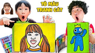 Gấu Đỏ TV - Cuộc Thi Tô Màu Tranh Cát  Hà Sam Và RAINBOW FRIENDS - Nhà Vua Và Ăn Mày Ai Thắng ?