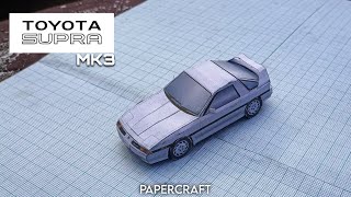 How to make Toyota supra MK3 Paper scale model car - Gazoo Papercraft supra mk3 A70 - Lavahi crafts