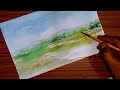 Watercolour scenery drawing easy tutoriallandscape painting for beginners