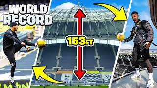 IMPOSSIBLE BALL CONTROL FROM TOTTENHAM HOTSPUR STADIUM 🤯🏟 | WORLD RECORD SKYWALK TOUCH