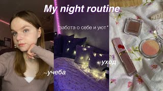 Моя ночная рутина | мой вечер | учеба, уход за собой, ведение дневника | my night routine